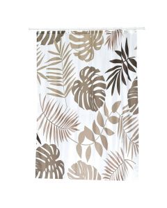 Shower curtain, Havana, brown/white, polyester, 180x200 cm