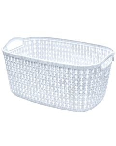 Kosh magazinimi, Knit, 10 lt, plastik, i bardhë, 35.4x22.8x17.4 cm