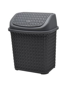 Toilet bin, Knit, 4.5 lt, plastic, anthracite, 20.9x15.8x24.7 cm