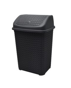 Kosh mbeturinash, Knit, 16 lt, plastik, antrasit, 30x24x43.9 cm