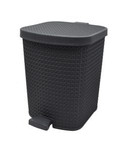 Kosh mbeturinash, Knit, 22 lt, plastik, antrasit, 30.3x37.3x38.7 cm