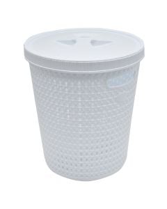 Dustbin, with compartment for bags, 12 lt, plastic, white, Ø27x30.4 cm