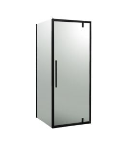 Shower cabine, glass 6 mm, aluminum profile, black matt, 80x80xH195 cm