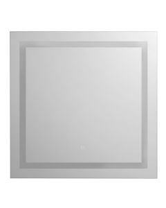 Mirror with LED, aluminum frame, touch on/off, 75x75 cm