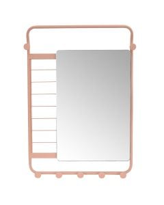 Mirror with clothes hanger, Hammer, coated metal, pink, 49.5x4.5x69.8 cm