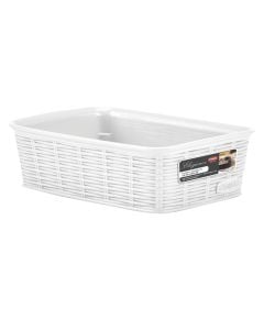 Multifunctional basket, Elegance S, plastic, white, 20x14xH6 cm