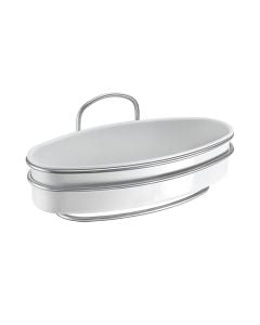 Mbajtëse shampo, Orbit, ovale, veshje chrometherm®, gri/e bardhë, 26x13xH11 cm