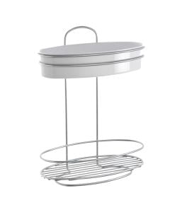 Mbajtëse shampo, Orbit, 2 kate, ovale, veshje chrometherm®, gri/e bardhë, 26x13xH35 cm