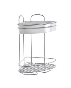 Mbajtëse shampo, Orbit, 2 kate, këndore, veshje chrometherm®, gri/e bardhë, 21x21xH35 cm