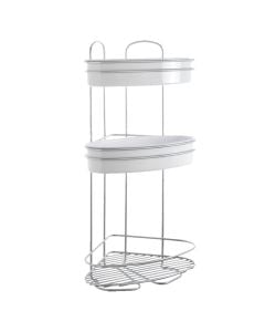 Mbajtëse shampo, Orbit, 3 kate, këndore, veshje chrometherm®, gri/e bardhë, 21x21xH53 cm