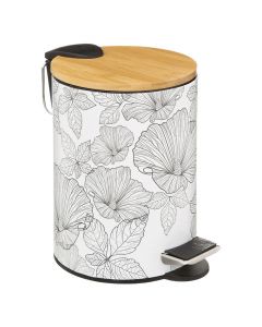 Toilet bin, Blackflora, metal/bamboo, colorful, 17x17xH24 cm