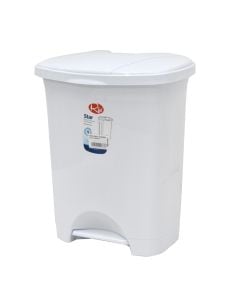 Dustbin, Star, 19 lt, plastic, white, 33.2x27x41 cm