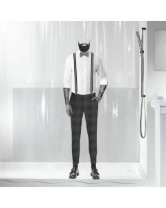 Perde dushi, Dandy, peva, e bardhë/e zezë, 180x200 cm