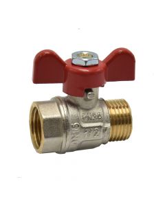 Ball valve 1/2, bronze, FM, red, NTM