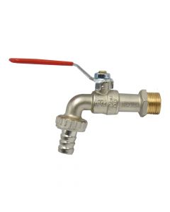 Brass faucet, lever, 1/2, brass, red, NTM