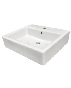 Square basin, porcelain, white, 45x52xH11 cm