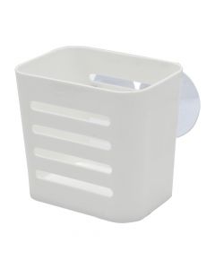 Toilet basket, with vacuum, plastic, white