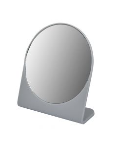 Pasqyrë kozmetike me mbajtëse, metal/xham, gri, 17x7xH19cm