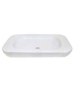Porcelain basin, cabinet mounted, white, 81x46.5xH11.5 cm
