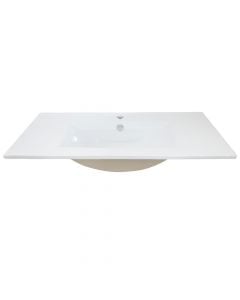 Porcelain basin, cabinet mounted, white, 92x46xH17 cm