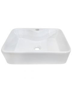 Square basin, porcelain, cabinet mounted, white, 48.5x37.5xH13 cm