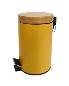Kosh tualeti, 3L, metal/bambu, e verdhë,16.8xH25cm