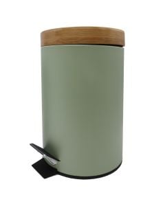 Kosh tualeti, 3L, metal/bambu, jeshile,16.8xH25cm