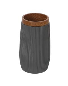 Toothbrush holder, LONDON, ABS/plastic, grey, 6.5xH12cm