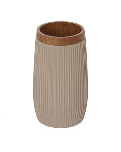 Toothbrush holder, LONDON, ABS/plastic, taupe, 6.5xH12cm
