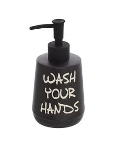 Dispenser sapuni i lëngshëm, qeramikë, e zezë, 9,5xH16cm