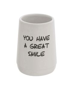 Toothbrush holder, ceramic, white, 8xH13cm