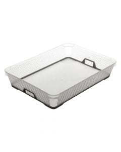 Storage box, Duo, polypropylene/TPE, transparent, 6.7 l, 36x26.5xH7cm