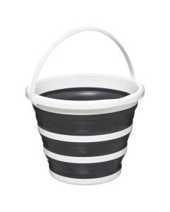 Folding bucket, 10 l, PP/thermoplastic, gray, 32x32xH24.5 cm
