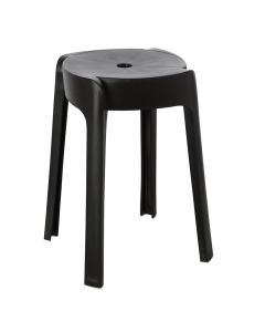 Stol dushi, Ely, Plastik, e zezë, 32x32xH47cm
