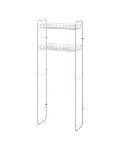 Organizer shelf, 2 levels, above the washing machine, metal/plastic, white, 64x31xH159 cm