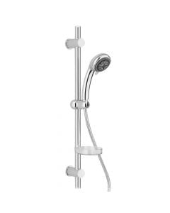 Shower set, shower head + flexible pipe, 5 functions, steel/chrome, silver, 8.5xh70 cm