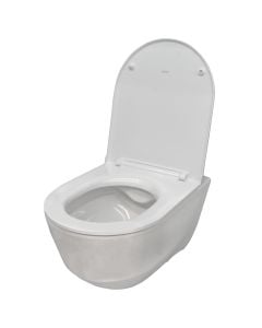 Wc set with lid, Pro, aks 18, wall mounting, porcelain, white, 52x36 cm