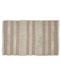 Bath mat, cotton, striped, cream/pearl, 50x80 cm