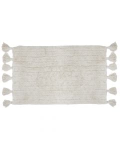 Bath mat, cotton, striped, white, 50x80 cm