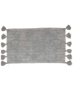 Bath mat, cotton, striped, grey/light, 50x80 cm