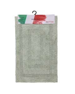 Bath mat, cotton, green/grey, 50x80 cm