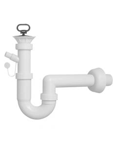 Sink siphon for dishwasher + 1 outlet, polypropylene, white, 1/1/2xø40