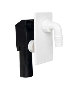 Washing&#x20;machine&#x20;siphon&#x20;with&#x20;rosette,&#x20;polypropylene,&#x20;white,&#x20;&#xF8;40