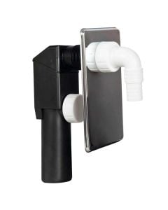 Washing machine siphon with rosette, polypropylene/stainless steel, silver, ø40