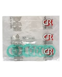 Gasket set Flat, 10 pcs, for sink siphons, rubber, green, 1/1/4''