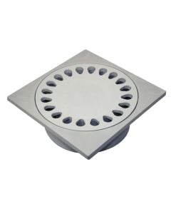 Waste trap for flor, vertical, plastic, gray, 30x30 ø100