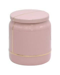 Mbajtëse pambuku, me kapak, qeramikë, rozë, 8xH15cm