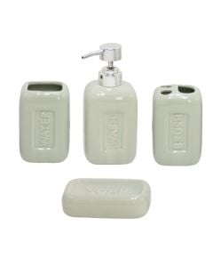 Set aksesorë tualeti, 4 copë, qeramikë, White