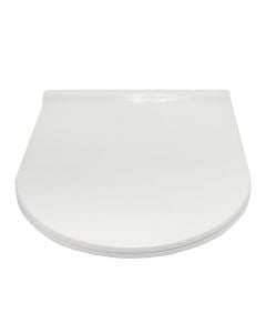 Kapak tualeti , harkor, duroplast, I bardhë, me mbyllje të ngadaltë, mentesha metalike, 35.5x43 cm