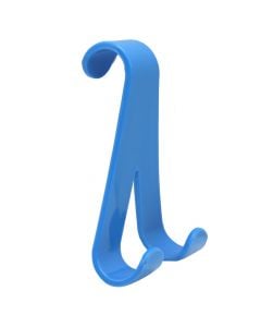 Multifunctional hanger, 2 hooks, thermoplastic, blue, 12 cm